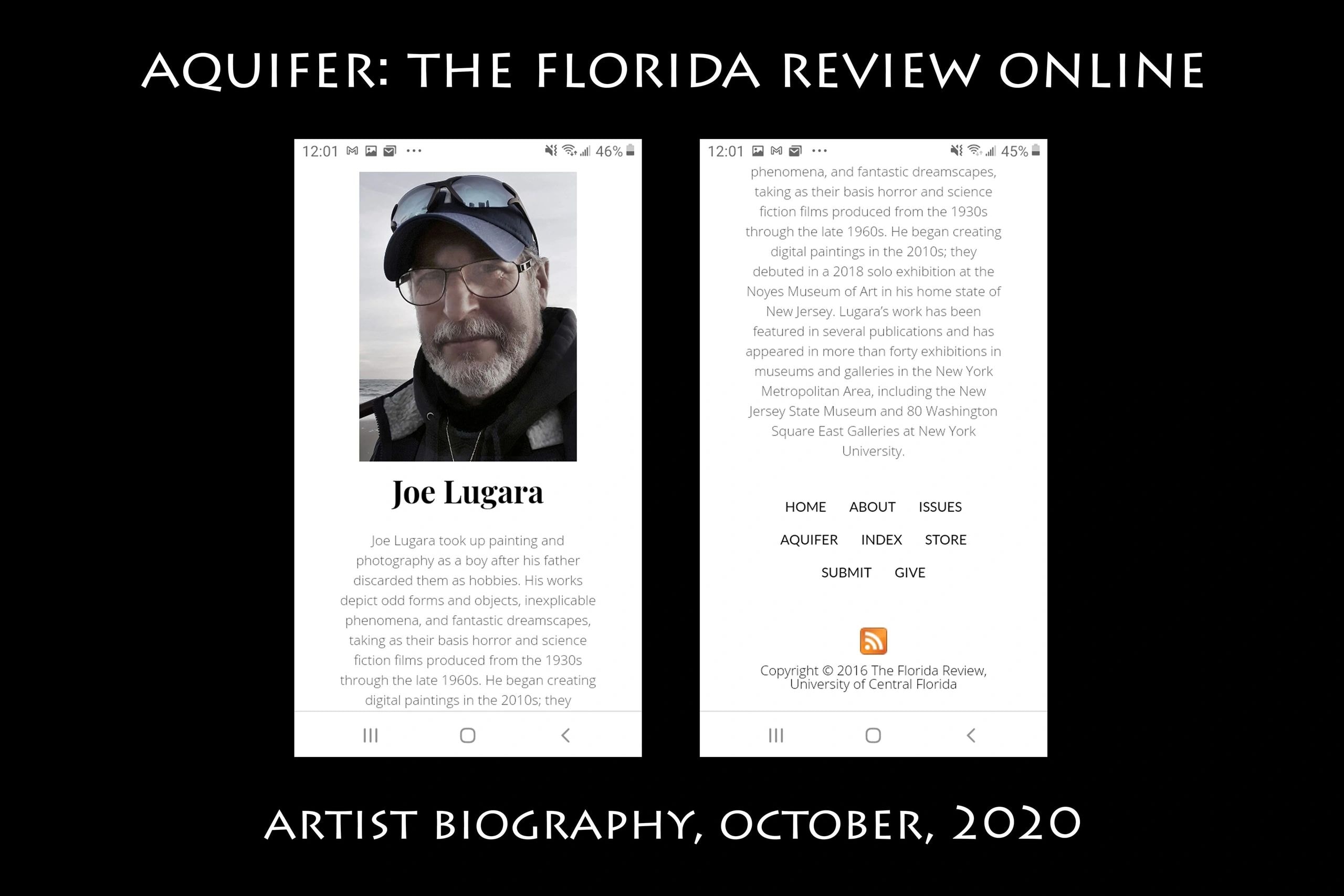 Aquifer: The Florida Review Online — Bio page featuring Joe Lugara